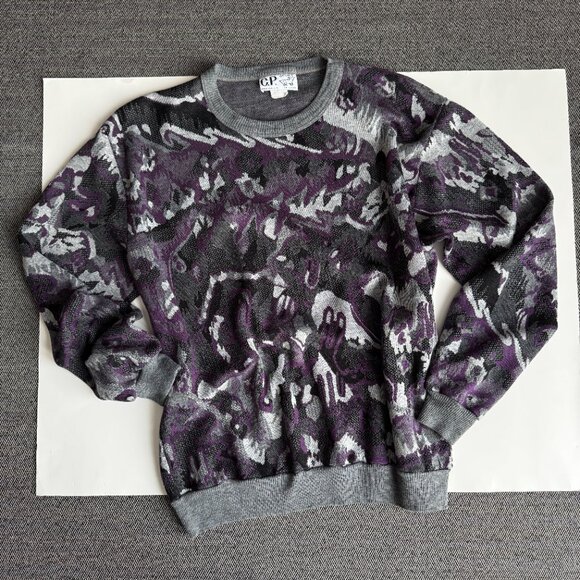 Abstract Gray/Purple Sweater Vintage C.P. Top - Picture 10 of 17